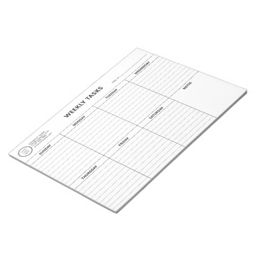 Simple Modern Weekly Tasks Organizer Tear_Away Notepad