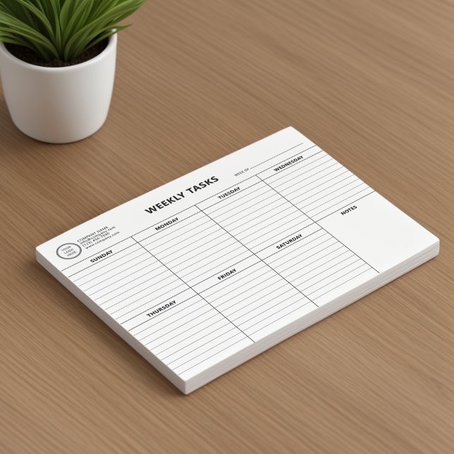 Simple Modern Weekly Tasks Organizer Tear-Away Notepad (Creator Uploaded)