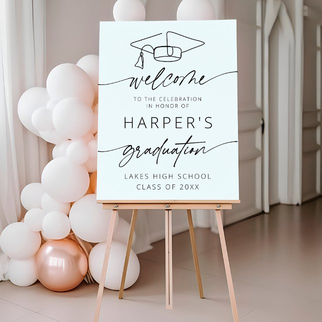 Simple Modern Welcome Graduation Party Script Foam Board (Creator Uploaded)