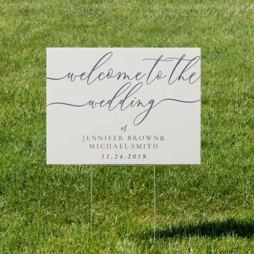 Simple Modern Welcome Wedding Party Day Sign