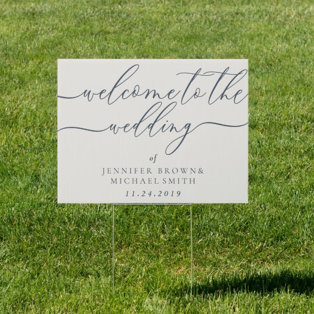Simple Modern Welcome Wedding Party Day Sign