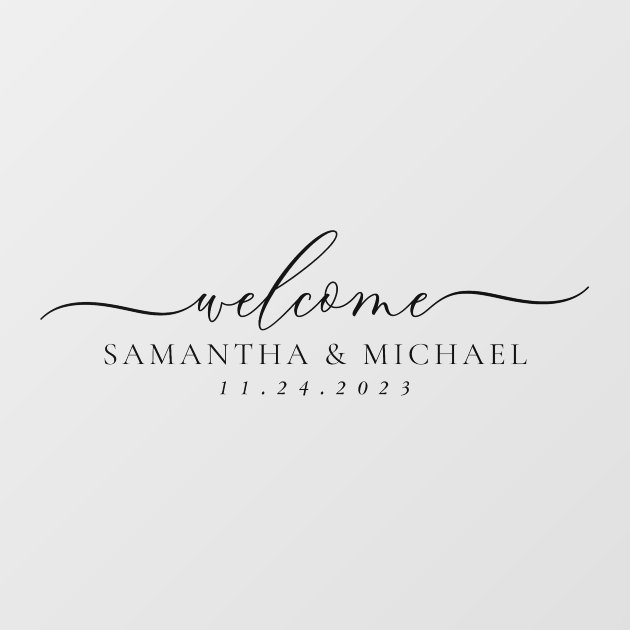 Simple Modern Welcome Wedding Wall Decal