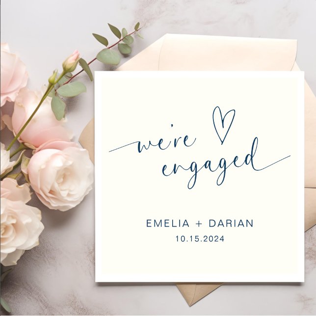 Simple Modern We're Engaged Engagement Party  Napkins (Creator Uploaded)