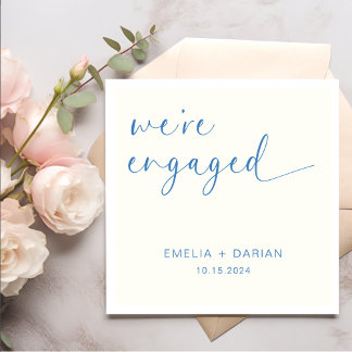 Simple Modern We're Engaged Engagement Party  Napkins