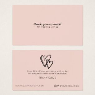 Simple Modern Whimsical Heart Customer Discount