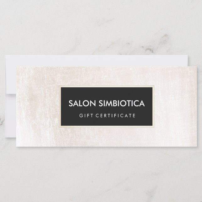 Simple Modern White and Black Gift Certificate (Front)