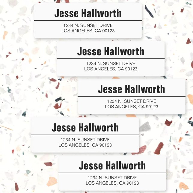 Simple Modern White & Black Waterproof Address Labels (Creator Uploaded)
