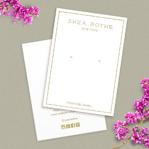 Simple Modern White Border  Earring Display Card