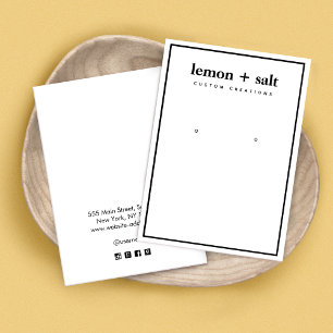 Simple Modern White Border Earring Display Card