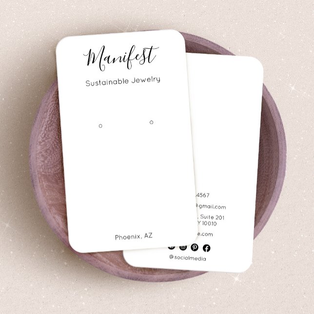 Simple Modern White Earring Display Card (Creator Uploaded)