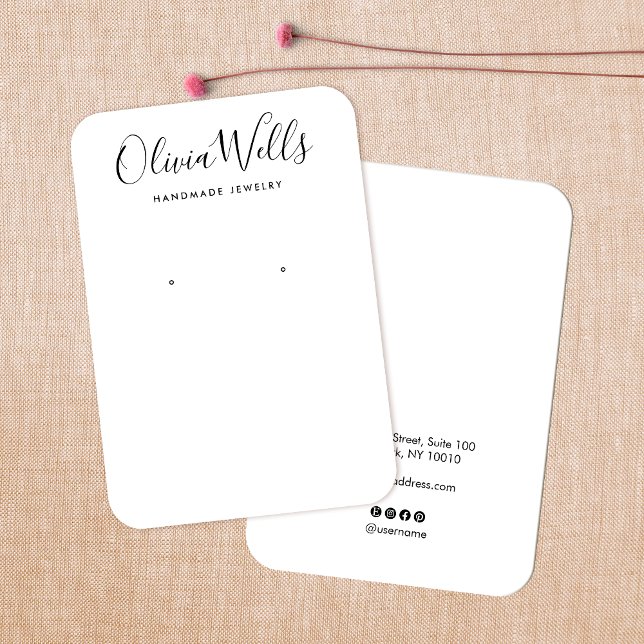 Simple Modern White Earring Display Card (Creator Uploaded)