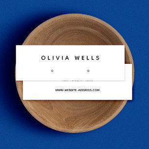 Simple Modern White Earring Display Mini Mini Business Card