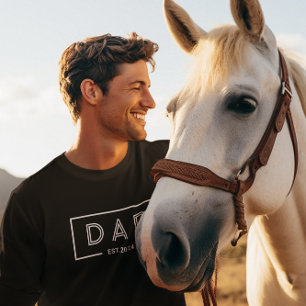 Simple Modern White Frame-Dad Est. 2024 T-Shirt