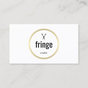 Simple Modern White Gold Hair Stylist Salon Business Card