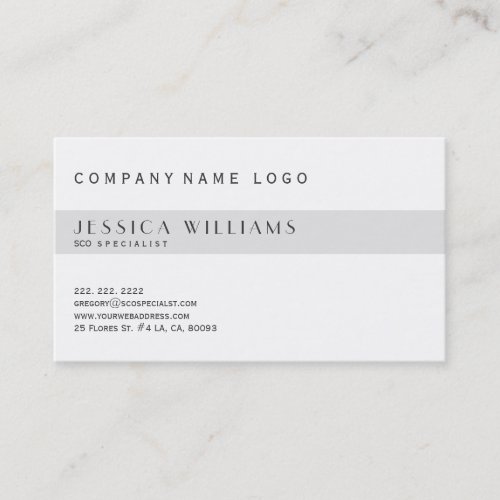 Simple Modern White  Light Gray SEO Specialist Business Card