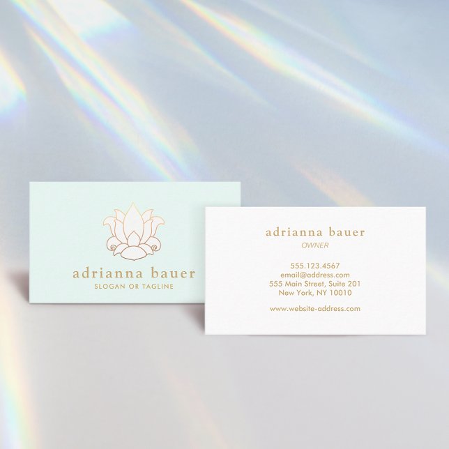 Simple Modern White Lotus Flower Floral Business Card (Creator Uploaded)