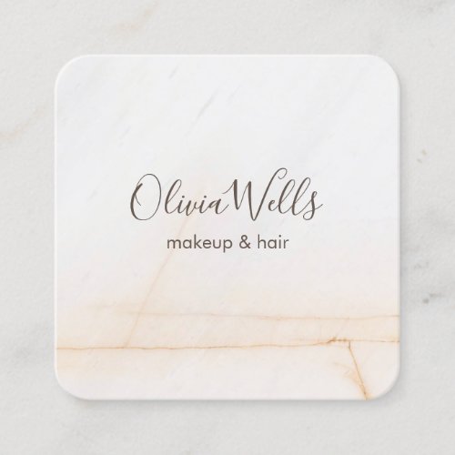 Simple Modern White Marble Professional Networking Square Business Card
