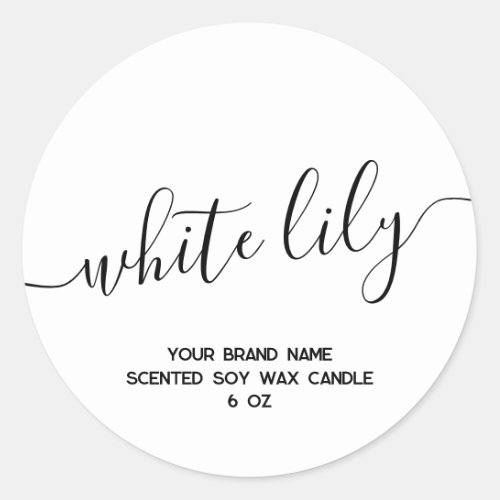 Simple modern white minimal candle label