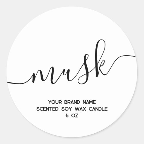 Simple modern white minimal candle label