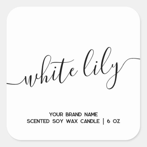 Simple modern white minimal candle label