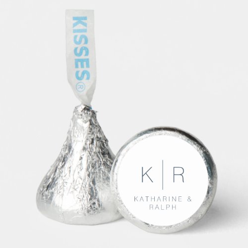 Simple Modern White Monogram Wedding Hersheys Kisses