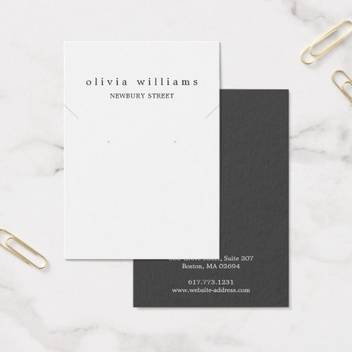 Simple Modern White Necklace Earring Display Card