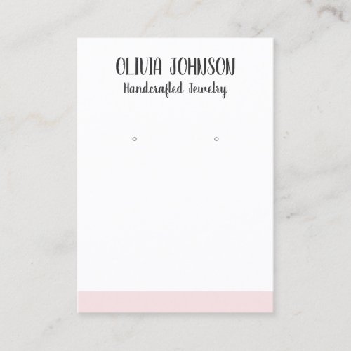 Simple Modern White Pink Jewelry Earring Display Business Card