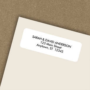 Simple Modern White Return Address Label