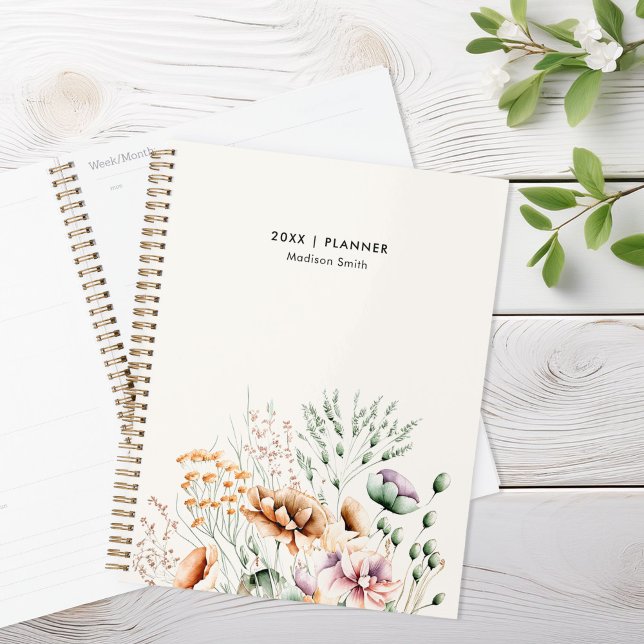 Simple Modern Wildflower Floral Personalized Planner (Creator Uploaded)