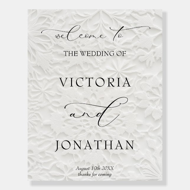 Simple Modern Winter Wedding Welcome Sign (Front)