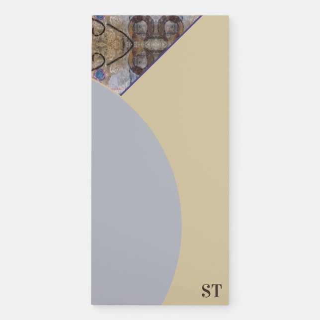 Simple Modern with Abstract Accents Initials  Magnetic Notepad (Front)