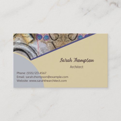 Simple Modern with Abstract Accents QR Code Business Card