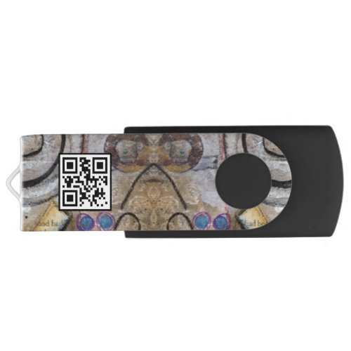 Simple Modern with Abstract Accents QR Code Logo Flash Drive