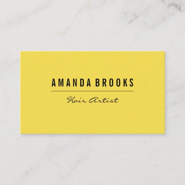 Simple Modern Yellow Business Card (Front)