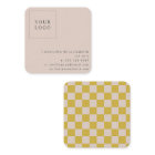 Simple Modern Yellow Checkerboard Your Logo Custom