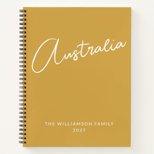 Simple Modern Yellow Personalized Family Travel Notebook