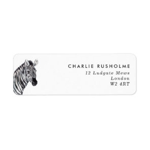 Simple Modern Zebra Personalized Return Address Label