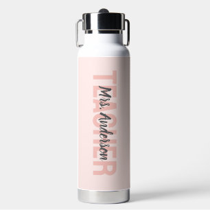 Simple ModernBlush Pink Teacher Water Bottle