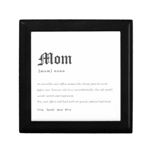 Simple Mom Dictionary Definition Personalized Gift Gift Box