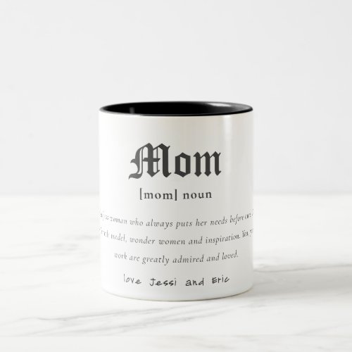 Simple Mom Dictionary Definition Personalized Gift Two_Tone Coffee Mug