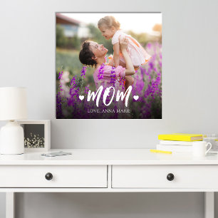 Simple Mom Heart Personalized Photo Print