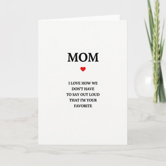 Simple Mom I Love You Card (Front)
