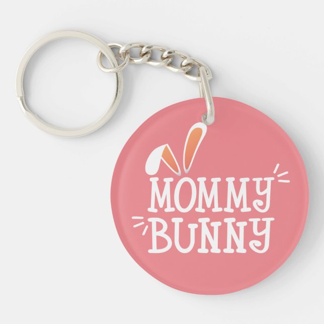 Simple Mommy Bunny Easter Typography | Keychain (Front)