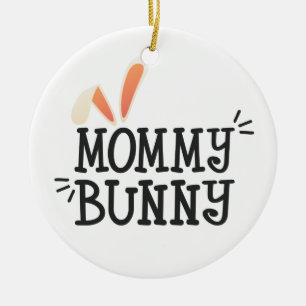 Simple Mommy Bunny Easter Typography   Ornament