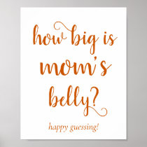 Simple Mommys Belly | Fall Orange Guessing Game Poster