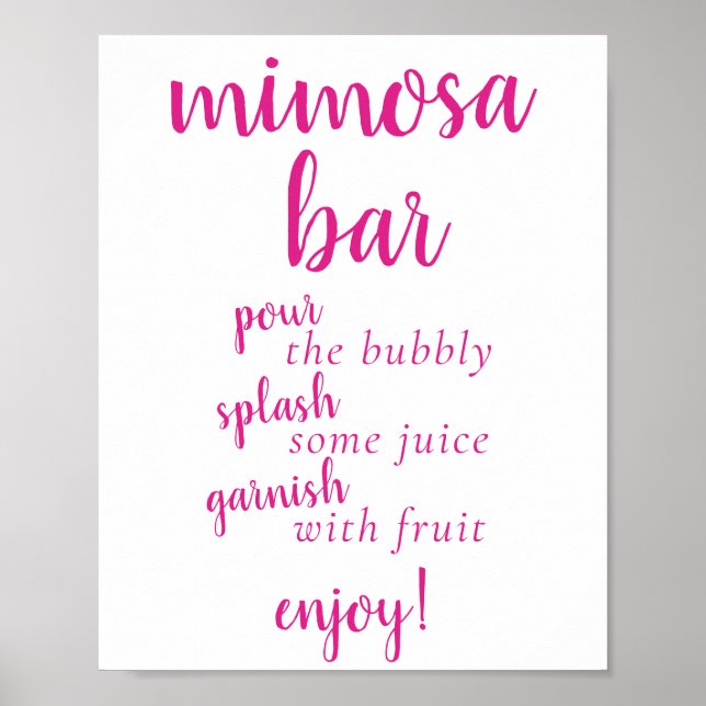 Simple Momosa Bar | Fall Orange Any Event Sign (Front)