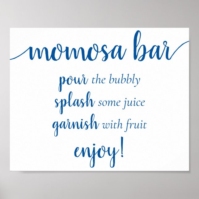 Simple Momosa Bar | French Blue Any Event Sign (Front)