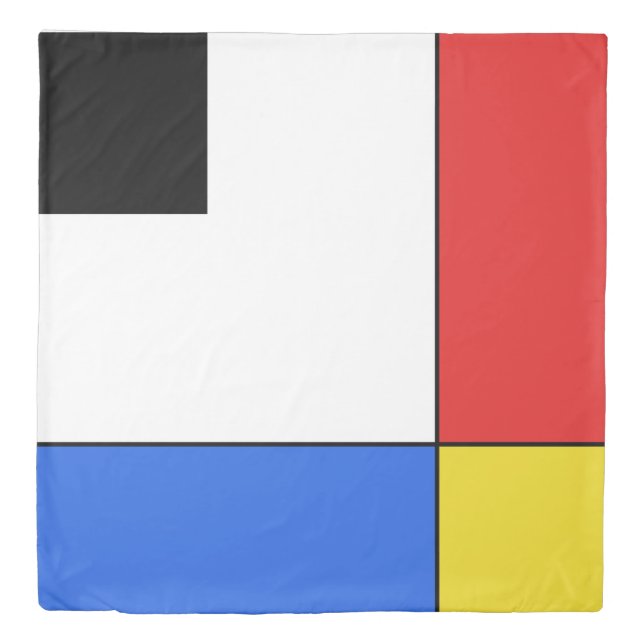 Simple Mondrian Neoplasticism Duvet Cover (Front)