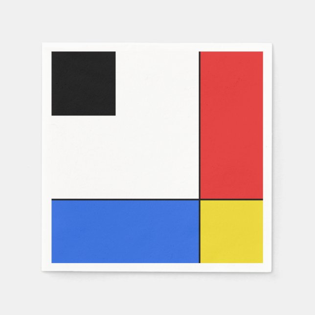 Simple Mondrian Neoplasticism Napkins (Front)