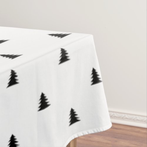 Simple Monochromatic Christmas Pine tree Scandi Tablecloth